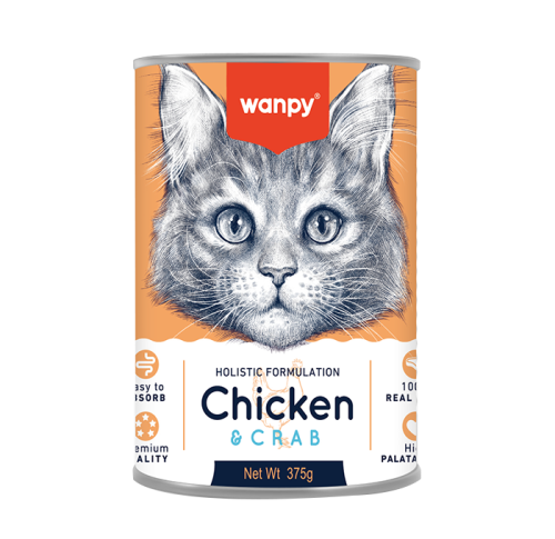 Webi Wet Cat Food with Chicken and Crab 375g