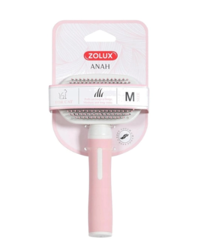 Zolux Cat Comb for Medium and Long Hair, Pink