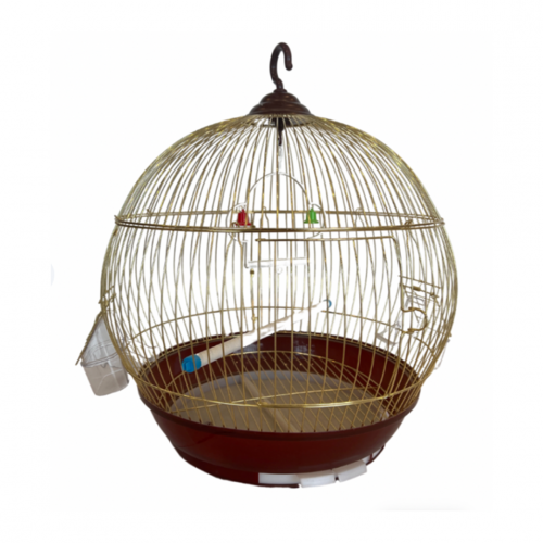 قفص طيور متوسطة ذهبي