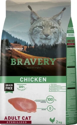 Prefree dry chicken food for neutered cats, grain-free, 2 kg