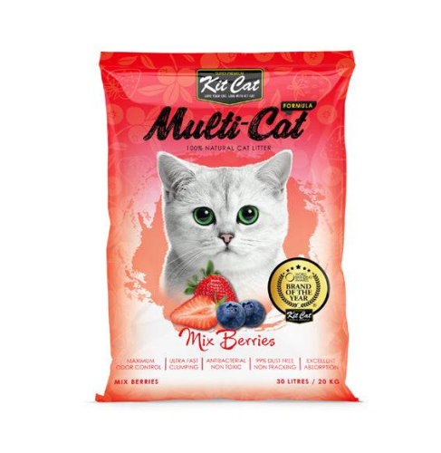 كت كات رمل للقطط ملتي كات برائحة التوت والفراولة 3...