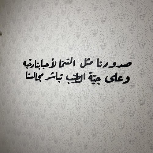عبارات جدارية (صدورنا مثل السّمَا لأحبابنا رحْبه و...