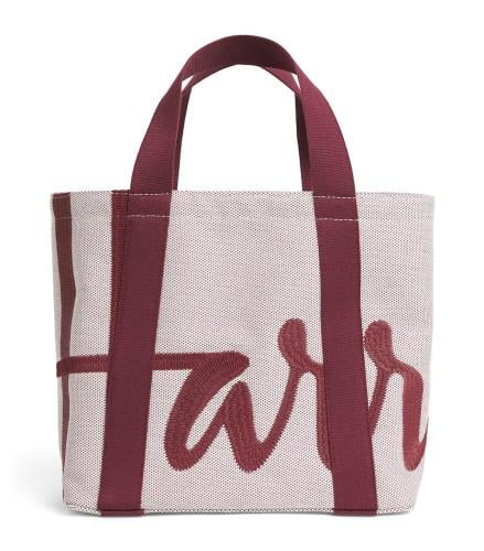 HARRODS Mini Cotton Geometric Logo Tote Bag