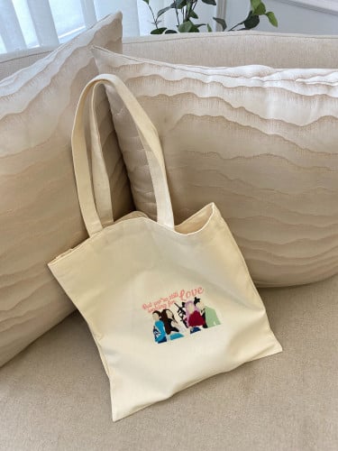 Black pink tote bag