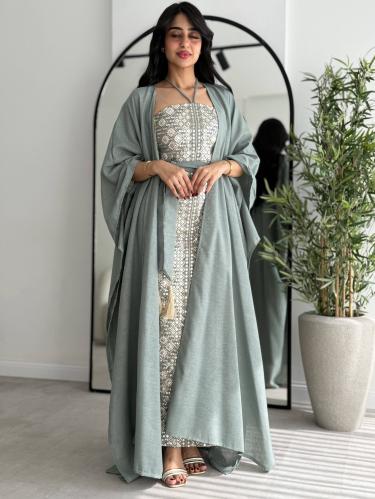 جلابية كشخة تصميم شرقي انيق 3 قطع