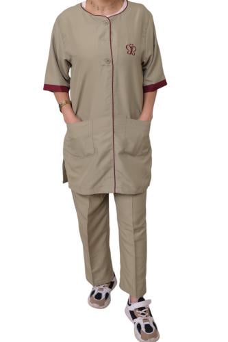 ملابس عاملات سادة قطعتين