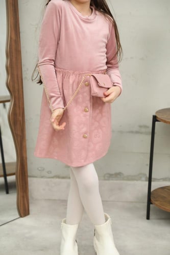 فستان شتوي بناتي مع شنطة