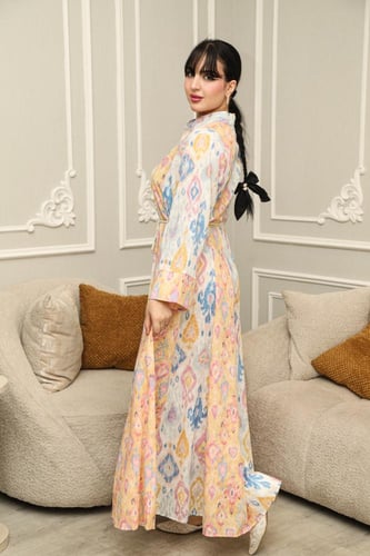 جلابية نسائية رمضانية واسعة مشجرة