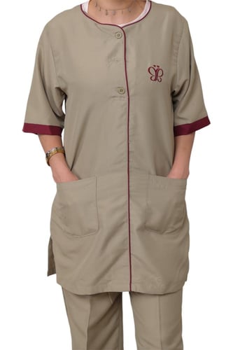 ملابس عاملات سادة قطعتين