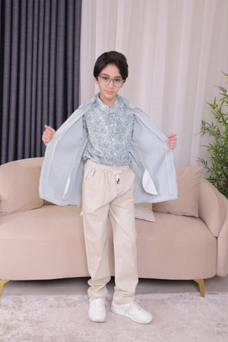 طقم ولادي مقلم 3 قطع