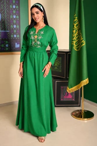 فستان نسائي مع ربطة خصر اليوم الوطني 96
