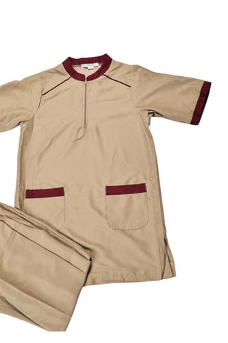 ملابس عاملات سادة قطعتين