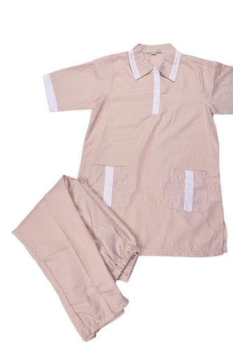 ملابس عاملات خطوط مقلمة 3 قطع