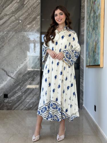 جلابية رمضانية فاخرة بنقشة ناعمة ولمسة أنثوية راقي...