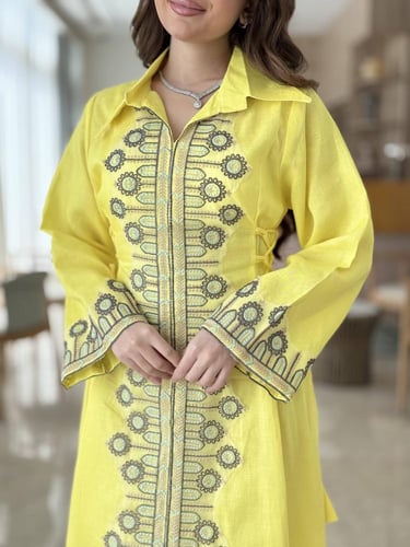 جلابية رمضانية فاخرة بتطريز تراثي أنيق