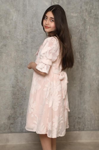 فستان بناتي لون اصفر