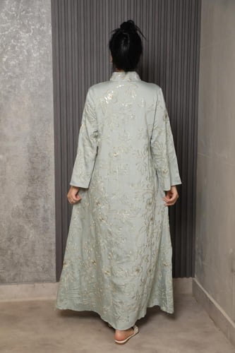 جلابية رمضانية مشجرة ناعمة بتطريز أنيق