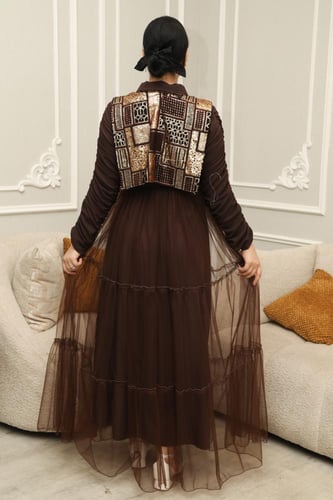 جلابية نسائية رمضانية واسعة تول فخمة