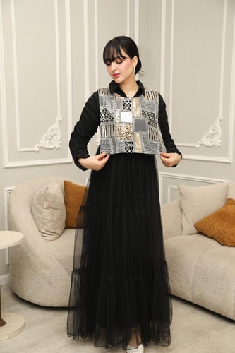 جلابية نسائية رمضانية واسعة تول فخمة