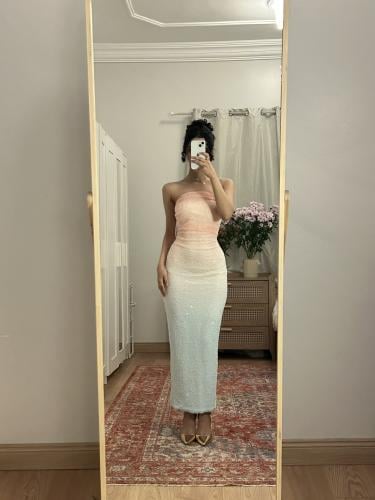 فستان تدرج الألوان العصري