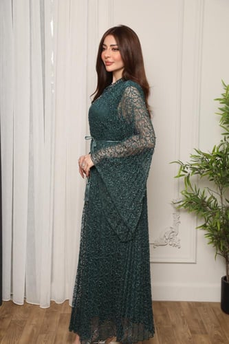 جلابية كشخة تطريز لؤلؤ فخمة