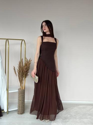 فستان ناعم قصة شيفون تركي