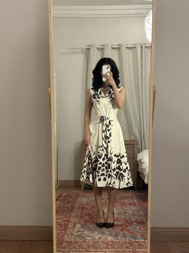 فستان ميدي مشجر