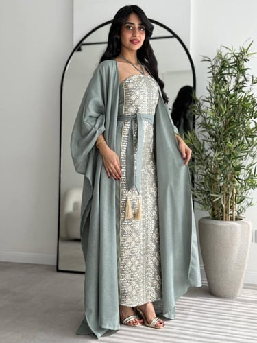 جلابية كشخة تصميم شرقي انيق 3 قطع