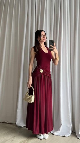 فستان ناعم طويل تركي