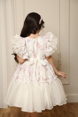 فستان بناتي مشجر منفوش