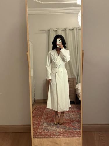 فستان أنيق قصة جاكت مع حزام