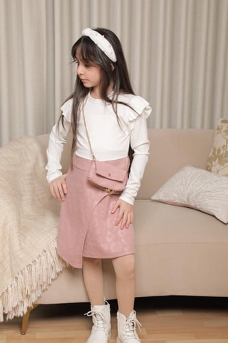 فستان بناتي شتوي مع شنطة