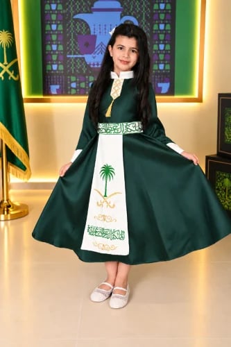 فستان بناتي اليوم الوطني 96 شعار السعودية