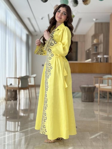 جلابية رمضانية فاخرة بتطريز تراثي أنيق