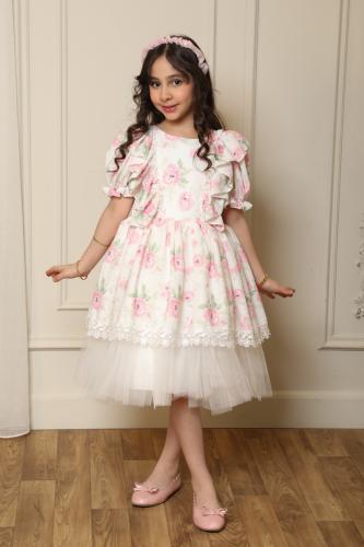 فستان بناتي مورد انيق