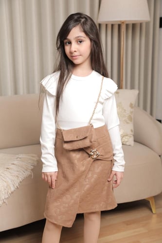 فستان بناتي شتوي مع شنطة