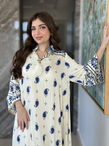 جلابية رمضانية فاخرة بنقشة ناعمة ولمسة أنثوية راقي...