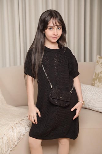 فستان بناتي شتوي مع شنطة