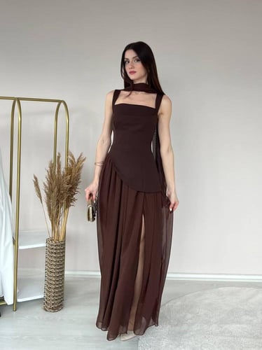 فستان ناعم قصة شيفون تركي