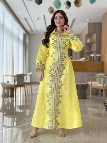 جلابية رمضانية فاخرة بتطريز تراثي أنيق