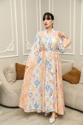 جلابية نسائية رمضانية واسعة مشجرة