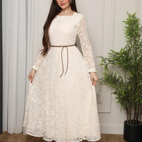 فستان ناعم دانتيل اوف وايت للسهرات