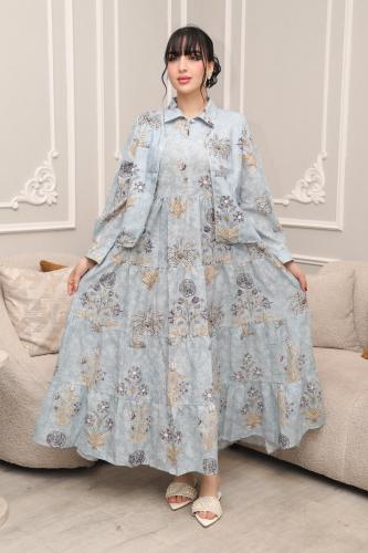 جلابية واسعه مشجرة بتطريز انيق