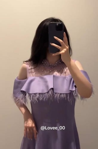 فستان ميدي بنفسجي أنيق