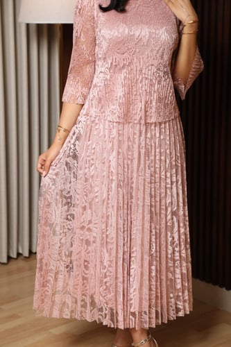 فستان سهرة العيد دانتيل طويل