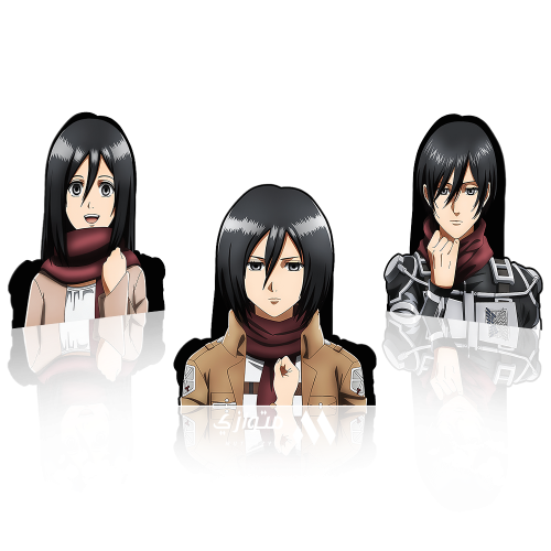 ستيكر 3D متحرك - ميكاسا أكرمان من أنمي هجوم العمال...