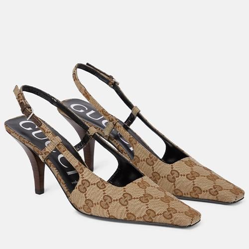 حذاء غوتشي GG Slingback Pump – لون بيج