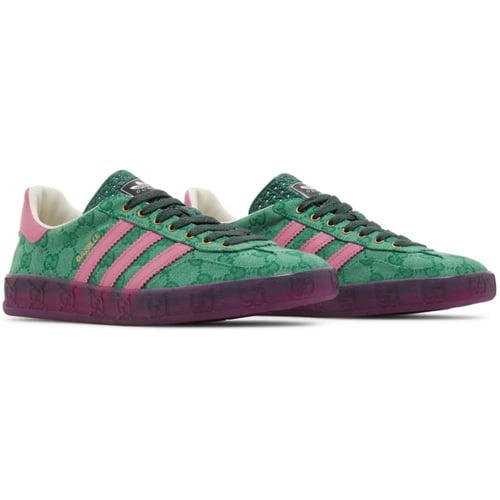 حذاء Adidas x Gucci Gazelle Green GG Monogram