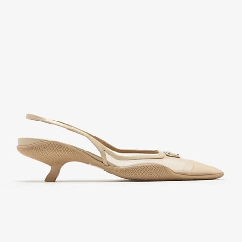 حذاء Prada Triangle Logo Slingback Pumps