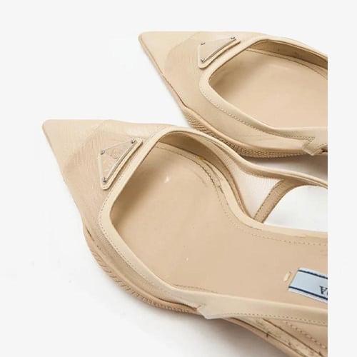 حذاء Prada Triangle Logo Slingback Pumps